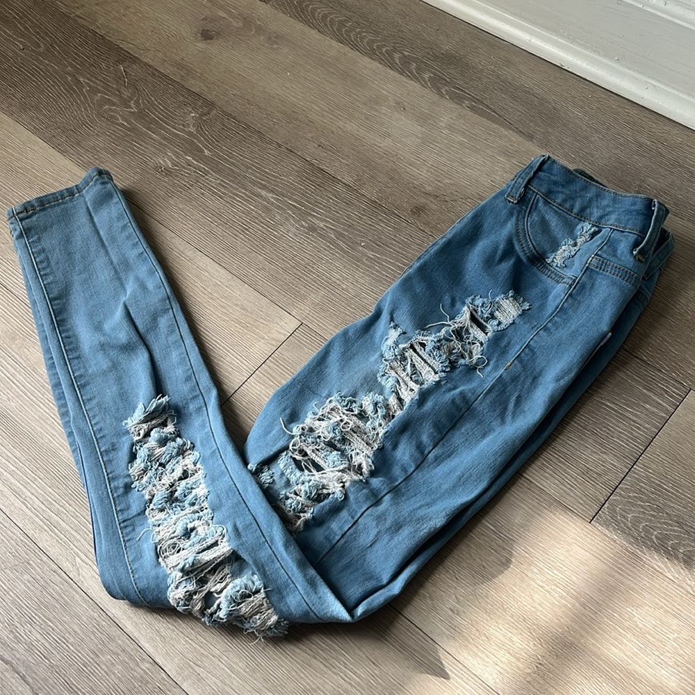 Skinny Leg Ripped Jeans